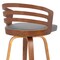 Armen Living Jayden 30" Bar Height Swivel Gray Faux Leather and Walnut Wood Bar Stool LCJYBAGRWA30 - alternate 7